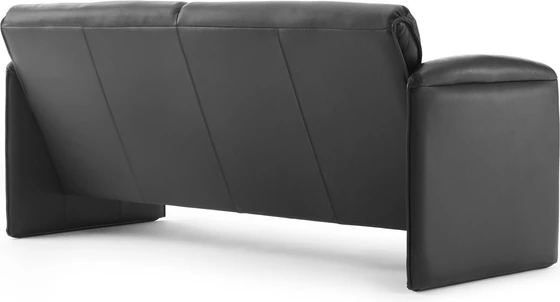 Schwarzes Leolux Bora Bora Sofa mit weicher Polsterung und klarem Design – Ledervariante-rückansicht