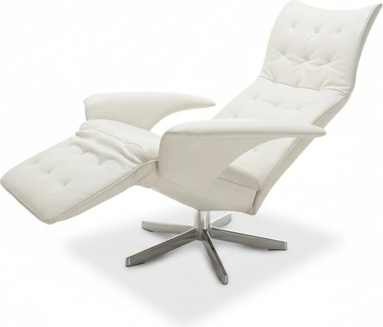 JORI Square JR-7980 Medi Relaxsessel in Nappaleder Celia mit Synchronmechanik Leder weiß