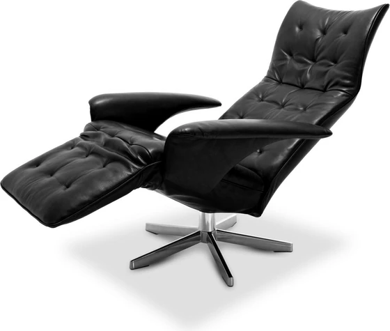 Ergonomischer JORI Relaxsessel Square JR-7980 von der Seite – verstellbare Rückenlehne und Fußstütze