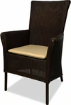 Lloyd Loom Boston – Frontansicht, Loom-Geflecht in Dunkelbraun