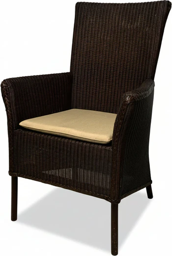 Lloyd Loom Boston – Frontansicht, Loom-Geflecht in Dunkelbraun