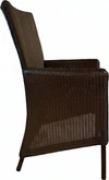 Lloyd Loom Boston – Seitenansicht, Loom-Geflecht in Dunkelbraun