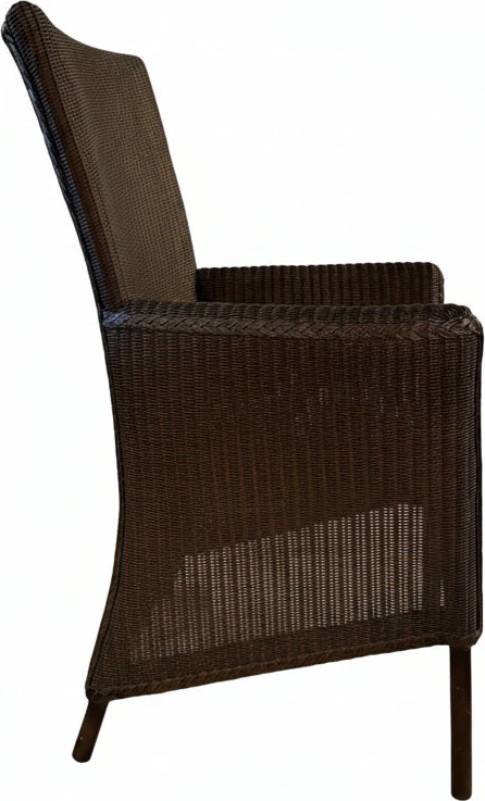 Lloyd Loom Boston – Seitenansicht, Loom-Geflecht in Dunkelbraun
