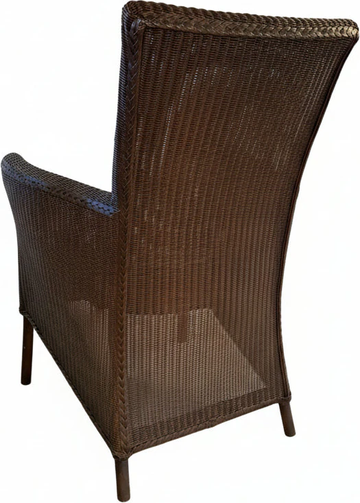 Lloyd Loom Boston – Rückenansicht, Loom-Geflecht in Dunkelbraun