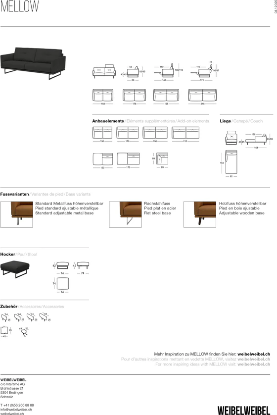 Sofa MELLOW von Weibel Weibel – Kompaktes Design - Möbelhaus H. Zeppenfeld GmbH