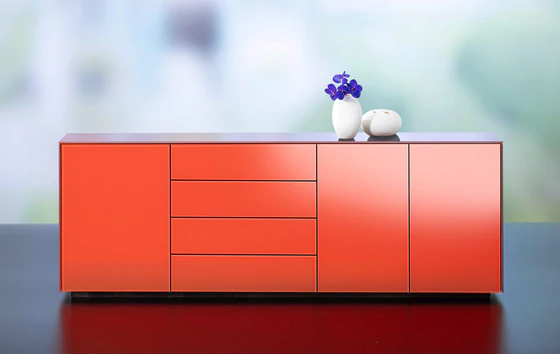 Scholtissek Anrichte Novus 3 Türen, 4 Schubkästen 240 x 85 x 42 cm, verschiedene Farben