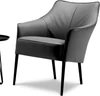 JORI Fuga JR-9980 Einzelsessel / Cocktailsessel mit niedrigem Rücken, Frontansicht, Gestell schwarz