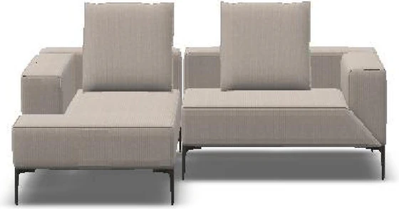 Bild zeigt das Jori Longueville Landscape Loungesofa in hochwertiger Stoff- oder Lederausführung, mit klarer Linienführung, modularer Form und verstellbaren Armlehnen – luxuriöses Sofa für modernes Wohnen mit Komfort und Designanspruch.