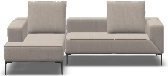 Bild zeigt das Jori Longueville Landscape Loungesofa in hochwertiger Stoff- oder Lederausführung, mit klarer Linienführung, modularer Form und verstellbaren Armlehnen – luxuriöses Sofa für modernes Wohnen mit Komfort und Designanspruch.