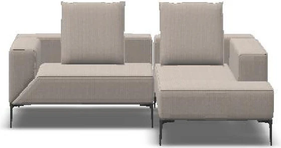 Bild zeigt das Jori Longueville Landscape Loungesofa in hochwertiger Stoff- oder Lederausführung, mit klarer Linienführung, modularer Form und verstellbaren Armlehnen – luxuriöses Sofa für modernes Wohnen mit Komfort und Designanspruch.