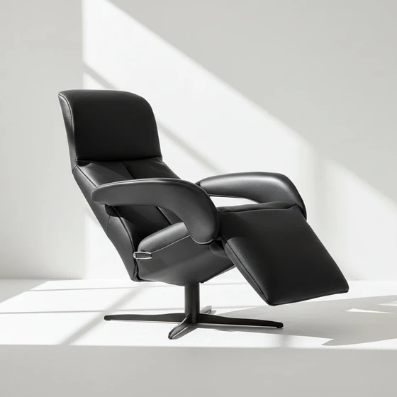 JORI JR-7960 Symphony Monomove Medi Relaxsessel in Nappaleder schwarz mit 4-Stern-Fuß
