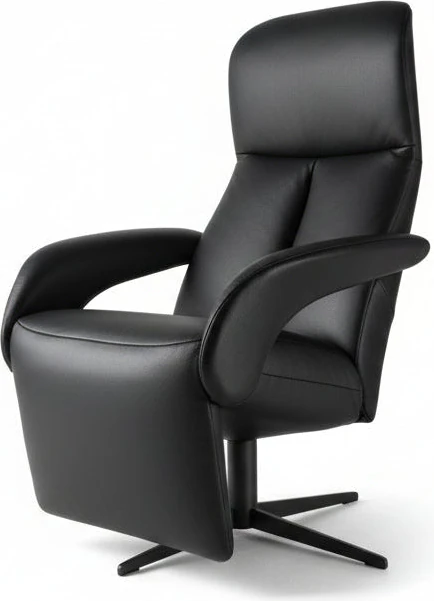 JORI JR-7960 Symphony Monomove Medi Relaxsessel in Nappaleder schwarz mit 4-Stern-Fuß seilicher Blick