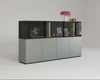 Freisteller: SOMA Highboard 242×124×50 cm, Front in Aluminium Titan & Grauglas