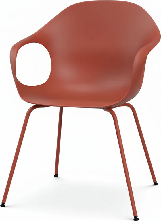 Elephant Chair – Front, Polyurethan Rubinrot (PO10), 4-Fuß