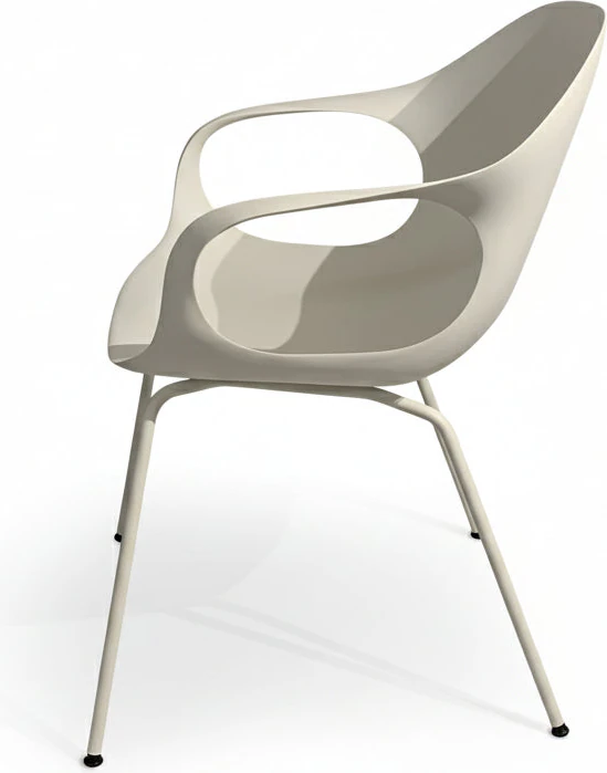 Elephant Chair – Seitenansicht, Polyurethan Weiß (PO01), 4-Fuß weiß