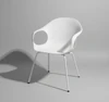Elephant Chair – Frontansicht, Polyurethan Weiß (PO01), 4-Fuß weiß Hintergrund grau