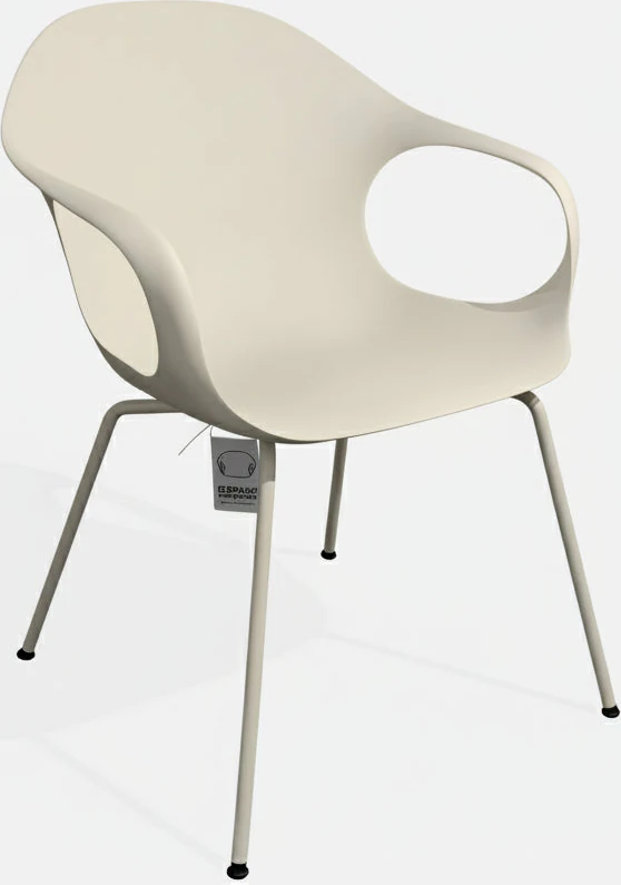 Elephant Chair – Frontansicht, Polyurethan Weiß (PO01), 4-Fuß weiß
