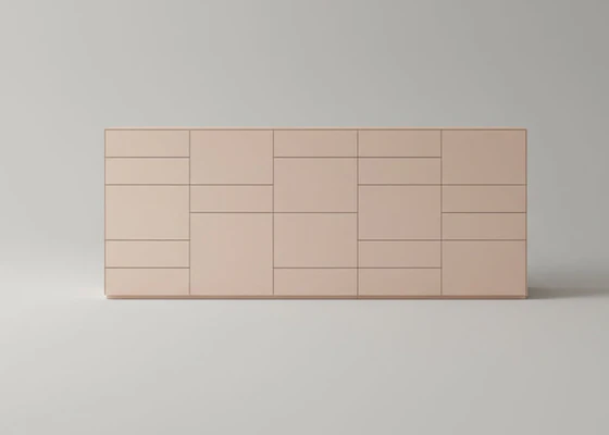 SOMA Highboard Freisteller – Front, 6 Türen à 60 cm, 2×120 cm + 1×60 cm Korpus