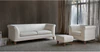 Ottomanne 3-Sitzer Sessel und Hocker Stoff hell , dezente Formensprache