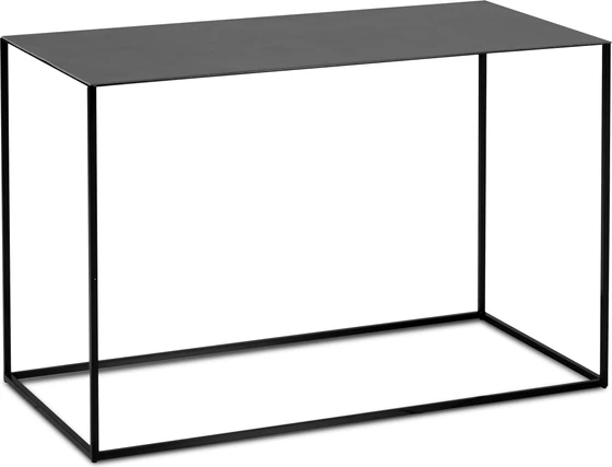 JORI Ascot JR-t938 Beistelltisch rechteckig 78×50×39 cm, Metall schwarz, Platte Vegetalia Sattelleder black