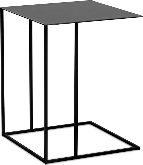JORI Ascot JR-t938, Schiebe-Beistelltisch, Sattelleder Vegetalia black, Gestell schwarz Höhe 50 oder 65 cm