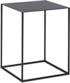 JORI Ascot JR-t938 Beistelltisch, Metall schwarz, Sattelleder-Platte black