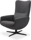 JORI Time-Out JR-4320 Relaxsessel, Seitenansicht, elegantes schwarz lackiertes Gestell, optionaler Hocker separat erhältlich