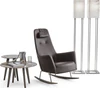 Rockingchair Dema Valentina Schaukelstuhl, Esche-Kufen Nussbaum, Metallteile RAL 8022