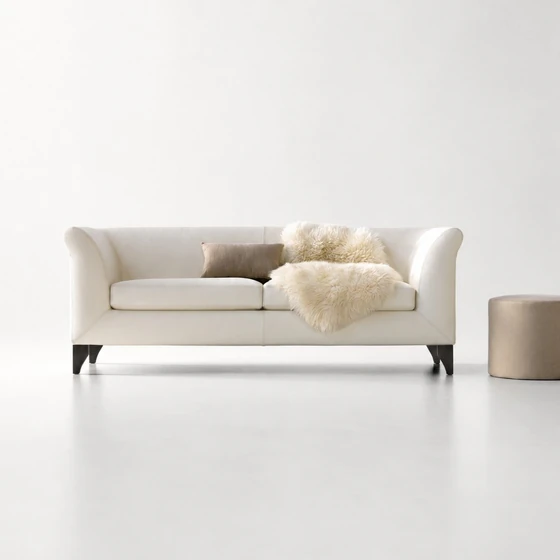 Dema Einzelsofa Ottomanne 215 cm mit Bocker und Dekokissen