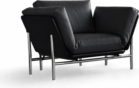Modernes DEMA Rataplan Ledersofa 110cm in Schwarz in hochwertiger Wohnumgebung von Möbel Zeppenfeld
