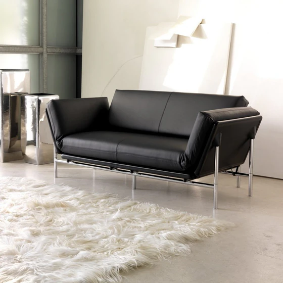DEMA Sofa Rataplan 185 cm, Ambientefoto Leder schwarz