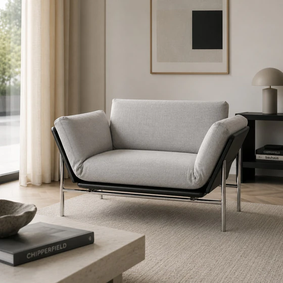 DEMA Rataplan Sofa 150 cm, Ambientefoto Stoff Grau