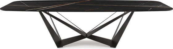Cattelan Italia Esstisch Skorpio Keramik Sahara Noir Gestell schwarz Möbel Zeppenfeld Olpe Designmöbel Sauerland