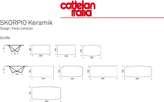 Cattelan Italia Esstisch Skorpio Keramik Mapblatt