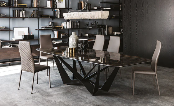 Cattelan Italia Esstisch Skorpio Platte Portoro glänzend Designmöbel Sauerland Möbel Zeppenfeld Olpe