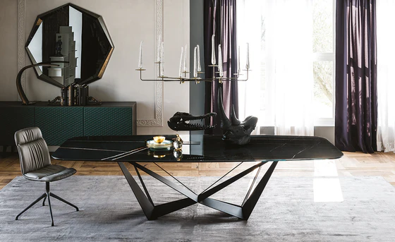 Cattelan Italia Esstisch Skorpio Platte Sahara Noir glänzend Designmöbel Sauerland Möbel Zeppenfeld Olpe (2)