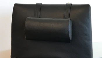 Nackenkissen schmal 26cm für Jori Relaxsessel ellipsenförmig, cavila black, Nackenrolle, Gegengewischt Lederummantelt