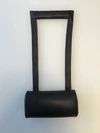 Gesamtansicht Nackenkissen schmal 26cm für Jori Relaxsessel ellipsenförmig, cavila black, Nackenrolle, Gegengewischt Lederummantelt
