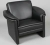 Sessel Siena – Frontansicht, 94×86×85 cm, Nappaleder schwarz