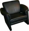Sessel Siena – Frontansicht, 94×86×85 cm, Nappaleder schwarz