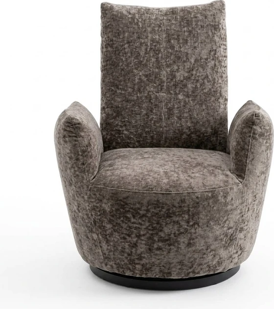 Bullfrog Blobb 1008 Schaukelsessel im Stoff Boheme 1608/73 graphit mit schwarzem Gestell, 360 Grad drehbar und legerem Sitzkomfort