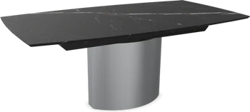 Moderner ausziehbarer Esstisch Adler 1224 von Draenert aus Naturstein mit skulpturalem Mittelfuß in elegantem Design, perfekt für stilvolle Essbereiche