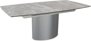 Moderner ausziehbarer Esstisch Adler 1224 von Draenert aus Naturstein mit skulpturalem Mittelfuß in elegantem Design, perfekt für stilvolle Essbereiche