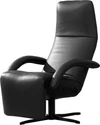 „JORI Relaxsessel Yoga JR-7360 in Leder Celia Nero – elegante Frontalansicht mit ergonomischem Design“