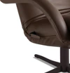 Jori Yoga JR-7360 Sessel in Celia Truffo (dunkelbraunes Leder), Monomove-Version mit festem Kopfteil, ergonomischer Liegeposition und schwarzem 4-Stern-Fuß – Aktionsmodell Timeless Icons Armlehndetail