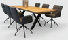 Essgruppe Bacher AIDEN Soft 6 Stühle Graphite Ausstellungsstück modernes Esszimmer Freisteller