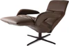 Seitenansicht in Liegeposition – JORI Symphony Relaxsessel JR-7960 in Celia Truffo mit ergonomischer Form