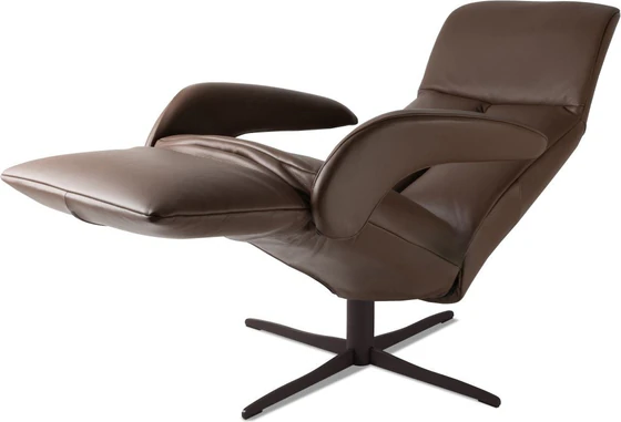 Seitenansicht in Liegeposition – JORI Symphony Relaxsessel JR-7960 in Celia Truffo mit ergonomischer Form