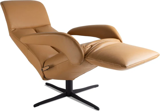 Jori Symphony JR-7960 Relaxsessel in Leder Celia oro (whisky), Ausführung Monomove 4-Stern-Fuß gewellt in Schwarz