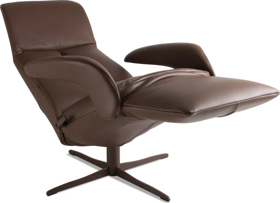 Jori Symphony JR-7960 Relaxsessel in Leder Celia trufo (dunkelbraun), Ausführung Monomove 4-Stern-Fuß gewellt in Schwarz